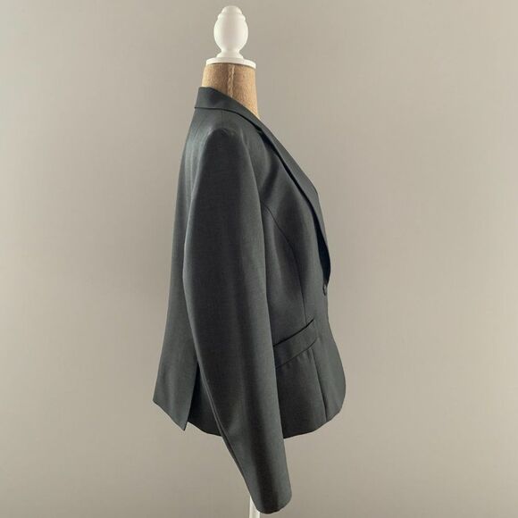 Nine West Women Blazer Size 12 Gray Suit Separates Single Button Office Church - Picture 5 of 8
